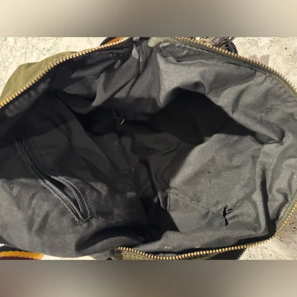 GAP Olive Green Messenger Bag with Multicolor Strap - Picture 5 of 5